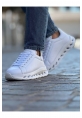 MirgeShoes Beyaz Bağcıklı Erkek Tarz Casual Ayakkabı Platfrom Kalın BYZ Taban MRG01064851