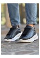 MirgeShoes Siyah Bağcıklı Erkek Tarz Casual Ayakkabı Platfrom Kalın BYZ Taban MRG01064851