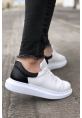 MirgeShoes Beyaz-Siyah Bağcıklı Unisex Spor Ayakkabı Kalın BYZ Taban MRG01062574