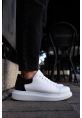 MirgeShoes Beyaz-Siyah Bağcıklı Unisex Spor Ayakkabı Kalın BYZ Taban MRG01062574