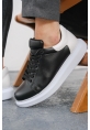 MirgeShoes Siyah-Beyaz Bağcıklı Unisex Spor Ayakkabı Kalın BYZ Taban MRG01062574
