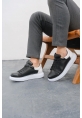MirgeShoes Siyah-Beyaz Bağcıklı Unisex Spor Ayakkabı Kalın BYZ Taban MRG01062574
