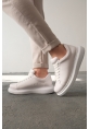 MirgeShoes Beyaz Bağcıklı Unisex Günlük Ayakkabı Yüksek Kalın BYZ Taban MRG01062575