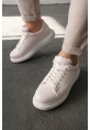 MirgeShoes Beyaz Bağcıklı Unisex Günlük Ayakkabı Yüksek Kalın BYZ Taban MRG01062575