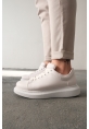 MirgeShoes Beyaz Bağcıklı Unisex Günlük Ayakkabı Yüksek Kalın BYZ Taban MRG01062575