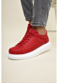 MirgeShoes Kırmızı Bağcıklı Unisex Günlük Ayakkabı Yüksek Kalın BYZ Taban MRG01062575