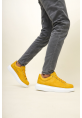 MirgeShoes Sarı Bağcıklı Unisex Günlük Ayakkabı Yüksek Kalın BYZ Taban MRG01062575