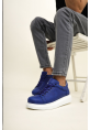 MirgeShoes Mavi Bağcıklı Unisex Günlük Ayakkabı Yüksek Kalın BYZ Taban MRG01062575
