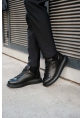 MirgeShoes Siyah Bağcıklı Unisex Günlük Ayakkabı Yüksek Kalın SYH Taban MRG01062575