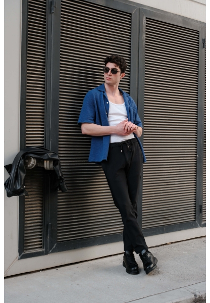 MirgeShoes Siyah Bağcıklı Unisex Günlük Ayakkabı Yüksek Kalın SYH Taban MRG01062575