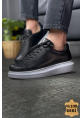 MirgeShoes Siyah Bağcıklı Unisex Günlük Spor Ayakkabı Yüksek Kalın BYZ Taban MRG01062575