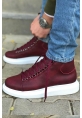 MirgeShoes Bordo Çengel Bağcıklı Erkek Yarım Bilek Bot Kalın BYZ Taban MRG01062576