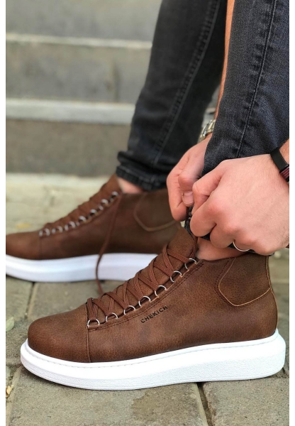 MirgeShoes Taba Çengel Bağcıklı Erkek Yarım Bilek Bot Kalın BYZ Taban MRG01062576