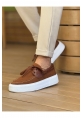 MirgeShoes Kahve Bağcıklı Erkek Casual Spor Ayakkabı Triko Kalın BYZ Taban MRG01064920