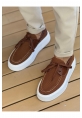 MirgeShoes Kahve Bağcıklı Erkek Casual Spor Ayakkabı Triko Kalın BYZ Taban MRG01064920