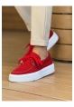 MirgeShoes Kırmızı Bağcıklı Erkek Casual Spor Ayakkabı Triko Kalın BYZ Taban MRG01064920