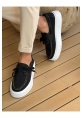 MirgeShoes Siyah Bağcıklı Erkek Casual Spor Ayakkabı Triko Kalın BYZ Taban MRG01064920