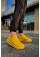 MirgeShoes Sarı Bağcıklı Erkek Tarz Spor Ayakkabı Kalın SR Taban MRG01062589