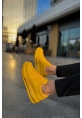 MirgeShoes Sarı Bağcıklı Erkek Tarz Spor Ayakkabı Kalın SR Taban MRG01062589