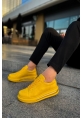 MirgeShoes Sarı Bağcıklı Erkek Tarz Spor Ayakkabı Kalın SR Taban MRG01062589