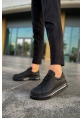 MirgeShoes Siyah Bağcıklı Erkek Tarz Spor Ayakkabı Kalın SYH Taban MRG01062589