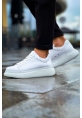 MirgeShoes Beyaz Bağcıklı Erkek Tarz Model Ayakkabı Yüksek Kalın BYZ Taban MRG01062613