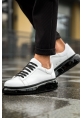 MirgeShoes Beyaz Bağcıklı Erkek Tarz Model Ayakkabı Yüksek Kalın SYH Taban MRG01062613