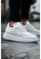 MirgeShoes Beyaz Bağcıklı Erkek Tarz Ayakkabı Model Kabartma Model Yüksek Kalın BYZ Taban MRG01062613