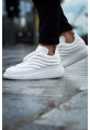 MirgeShoes Beyaz Bağcıklı Erkek Tarz Ayakkabı Model Kabartma Model Yüksek Kalın BYZ Taban MRG01062613