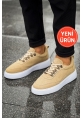 MirgeShoes Kum Çengel Bağcıklı Erkek Tarz Ayakkabı Kalın BYZ Taban MRG01062637