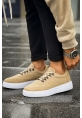 MirgeShoes Kum Çengel Bağcıklı Erkek Tarz Ayakkabı Kalın BYZ Taban MRG01062637