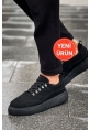 MirgeShoes Siyah Çengel Bağcıklı Erkek Tarz Ayakkabı Kalın SYH Taban MRG01062637