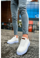 MirgeShoes Beyaz Bağcıklı Erkek Spor Ayakkabı Günlük Rahat Yüksek BYZ Taban MRG01062731