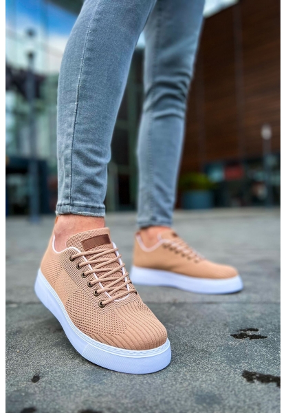 MirgeShoes Taba Bağcıklı Erkek Spor Ayakkabı Günlük Rahat Yüksek BYZ Taban MRG01062731