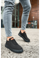 MirgeShoes Siyah Bağcıklı Erkek Spor Ayakkabı Günlük Rahat Yüksek SYH Taban MRG01062731