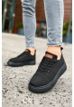 MirgeShoes Siyah Bağcıklı Erkek Spor Ayakkabı Günlük Rahat Yüksek SYH Taban MRG01062731