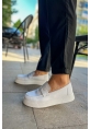 MirgeShoes Beyaz Bağcıksız Erkek Loafer Ayakkabı Yüksek Kalın BYZ Taban MRG01062739