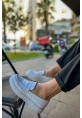 MirgeShoes Beyaz Bağcıksız Erkek Loafer Ayakkabı Yüksek Kalın BYZ Taban MRG01062739