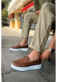 MirgeShoes Taba Bağcıksız Erkek Loafer Ayakkabı Yüksek Kalın BYZ Taban MRG01062739