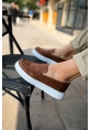 MirgeShoes Taba Bağcıksız Erkek Loafer Ayakkabı Yüksek Kalın BYZ Taban MRG01062739