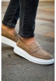 MirgeShoes Vizon Bağcıksız Erkek Loafer Ayakkabı Süet Yüksek Kalın BYZ Taban MRG01062933