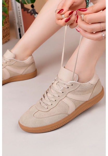 MirgeShoes Kum Bağcıklı Kadın Günlük Spor Ayakkabı Rahat KHV Taban MRG01062939