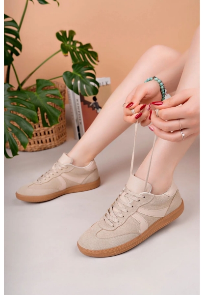 MirgeShoes Kum Bağcıklı Kadın Günlük Spor Ayakkabı Rahat KHV Taban MRG01062939