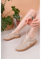MirgeShoes Kum Bağcıklı Kadın Günlük Spor Ayakkabı Rahat KHV Taban MRG01062939