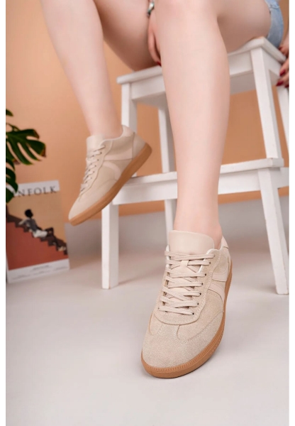 MirgeShoes Kum Bağcıklı Kadın Günlük Spor Ayakkabı Rahat KHV Taban MRG01062939
