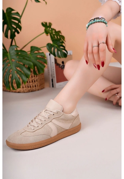 MirgeShoes Kum Bağcıklı Kadın Günlük Spor Ayakkabı Rahat KHV Taban MRG01062939