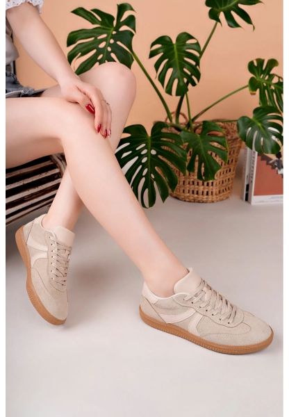 MirgeShoes Kum Bağcıklı Kadın Günlük Spor Ayakkabı Rahat KHV Taban MRG01062939