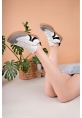 MirgeShoes Beyaz-Siyah-Gri Bağcıklı Kadın Günlük Spor Ayakkabı Rahat KHV Taban MRG01062939