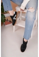 MirgeShoes Siyah-Beyaz Bağcıklı Kadın Günlük Spor Ayakkabı Rahat KHV Taban MRG01062939