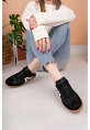 MirgeShoes Siyah-Beyaz Bağcıklı Kadın Günlük Spor Ayakkabı Rahat KHV Taban MRG01062939